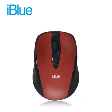 MOUSE IBLUE OPTICAL WIRELESS SOLID USB XMK-252 RED (PN XMK-252-RD)